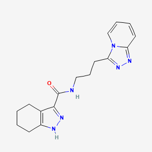 molecular formula C17H20N6O B11137543 N-(3-[1,2,4]triazolo[4,3-a]pyridin-3-ylpropyl)-4,5,6,7-tetrahydro-1H-indazole-3-carboxamide 