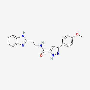molecular formula C20H19N5O2 B11137644 N-[2-(1H-benzimidazol-2-yl)ethyl]-5-(4-methoxyphenyl)-1H-pyrazole-3-carboxamide 