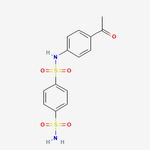 molecular formula C14H14N2O5S2 B11137683 N-(4-acetylphenyl)benzene-1,4-disulfonamide 