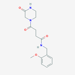 molecular formula C16H21N3O4 B11137761 N-(2-methoxybenzyl)-4-oxo-4-(3-oxopiperazino)butanamide 