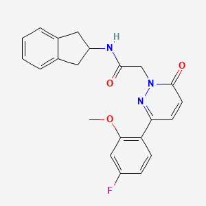 molecular formula C22H20FN3O3 B11137773 N-(2,3-dihydro-1H-inden-2-yl)-2-[3-(4-fluoro-2-methoxyphenyl)-6-oxopyridazin-1(6H)-yl]acetamide 