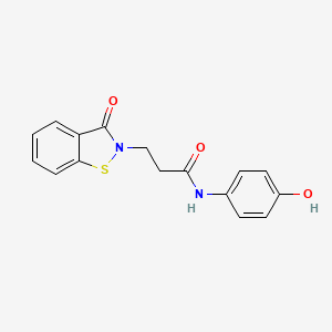molecular formula C16H14N2O3S B11137801 N-(4-hydroxyphenyl)-3-(3-oxo-1,2-benzothiazol-2(3H)-yl)propanamide 