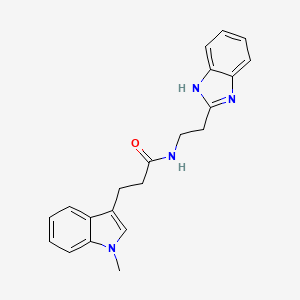 molecular formula C21H22N4O B11137802 N-[2-(1H-1,3-benzimidazol-2-yl)ethyl]-3-(1-methyl-1H-indol-3-yl)propanamide 
