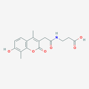 molecular formula C16H17NO6 B11137892 N-[(7-hydroxy-4,8-dimethyl-2-oxo-2H-chromen-3-yl)acetyl]-beta-alanine 