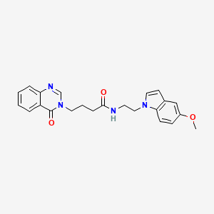 molecular formula C23H24N4O3 B11137997 N-[2-(5-methoxy-1H-indol-1-yl)ethyl]-4-(4-oxoquinazolin-3(4H)-yl)butanamide 