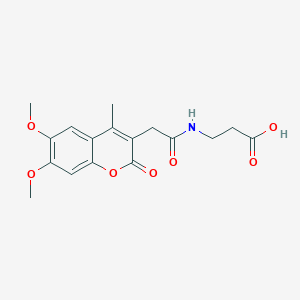 molecular formula C17H19NO7 B11138040 N-[(6,7-dimethoxy-4-methyl-2-oxo-2H-chromen-3-yl)acetyl]-beta-alanine 