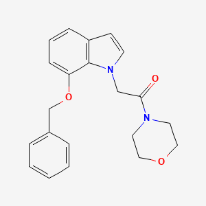 molecular formula C21H22N2O3 B11138078 2-[7-(benzyloxy)-1H-indol-1-yl]-1-morpholino-1-ethanone 