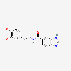 molecular formula C19H21N3O3 B11138088 N-(3,4-dimethoxyphenethyl)-2-methyl-1H-1,3-benzimidazole-5-carboxamide 