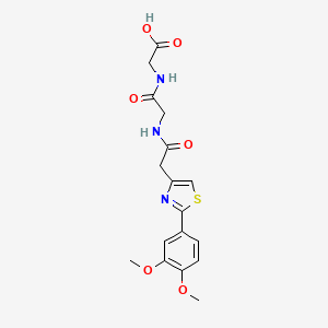 molecular formula C17H19N3O6S B11138099 N-{[2-(3,4-dimethoxyphenyl)-1,3-thiazol-4-yl]acetyl}glycylglycine 