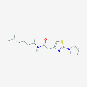molecular formula C17H25N3OS B11138204 N-(6-methylheptan-2-yl)-2-[2-(1H-pyrrol-1-yl)-1,3-thiazol-4-yl]acetamide 