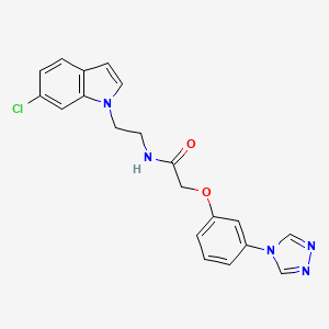 molecular formula C20H18ClN5O2 B11138226 N-[2-(6-chloro-1H-indol-1-yl)ethyl]-2-[3-(4H-1,2,4-triazol-4-yl)phenoxy]acetamide 