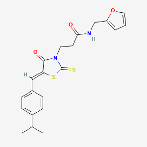 molecular formula C21H22N2O3S2 B11138245 N-(furan-2-ylmethyl)-3-{(5Z)-4-oxo-5-[4-(propan-2-yl)benzylidene]-2-thioxo-1,3-thiazolidin-3-yl}propanamide 