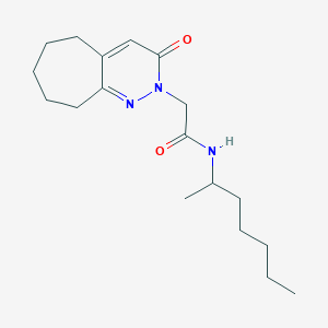 molecular formula C18H29N3O2 B11138313 N~1~-(1-methylhexyl)-2-(3-oxo-3,5,6,7,8,9-hexahydro-2H-cyclohepta[c]pyridazin-2-yl)acetamide 