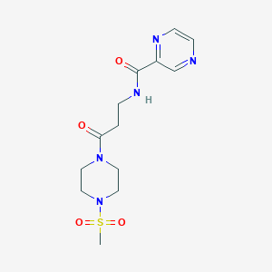 molecular formula C13H19N5O4S B11138516 N-{3-[4-(methylsulfonyl)piperazino]-3-oxopropyl}-2-pyrazinecarboxamide 