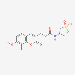 molecular formula C19H23NO6S B11138542 N-(1,1-dioxidotetrahydrothiophen-3-yl)-3-(7-methoxy-4,8-dimethyl-2-oxo-2H-chromen-3-yl)propanamide 