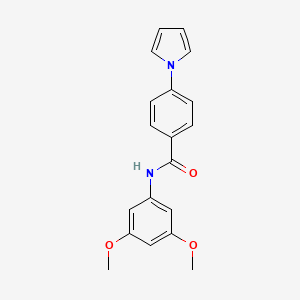 molecular formula C19H18N2O3 B11138575 N-(3,5-dimethoxyphenyl)-4-(1H-pyrrol-1-yl)benzamide 