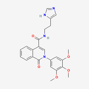 molecular formula C24H24N4O5 B11138579 N-[2-(1H-imidazol-4-yl)ethyl]-1-oxo-2-(3,4,5-trimethoxyphenyl)-1,2-dihydroisoquinoline-4-carboxamide 