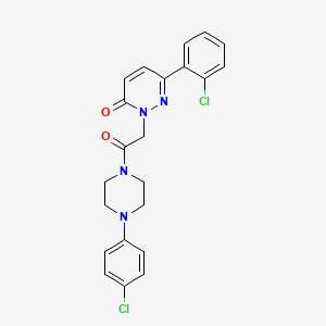 molecular formula C22H20Cl2N4O2 B11138584 6-(2-chlorophenyl)-2-{2-[4-(4-chlorophenyl)piperazino]-2-oxoethyl}-3(2H)-pyridazinone 