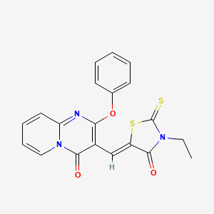 molecular formula C20H15N3O3S2 B11138625 3-[(Z)-(3-ethyl-4-oxo-2-thioxo-1,3-thiazolidin-5-ylidene)methyl]-2-phenoxy-4H-pyrido[1,2-a]pyrimidin-4-one 