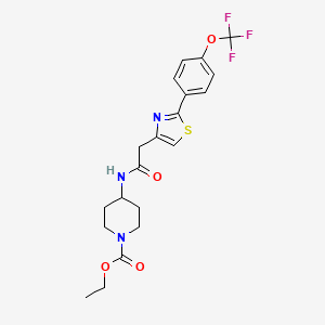 molecular formula C20H22F3N3O4S B11138683 Ethyl 4-[({2-[4-(trifluoromethoxy)phenyl]-1,3-thiazol-4-yl}acetyl)amino]piperidine-1-carboxylate 