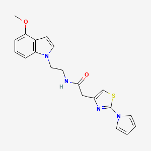 molecular formula C20H20N4O2S B11138702 N-[2-(4-methoxy-1H-indol-1-yl)ethyl]-2-[2-(1H-pyrrol-1-yl)-1,3-thiazol-4-yl]acetamide 