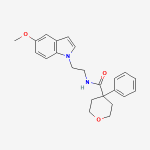 molecular formula C23H26N2O3 B11138733 N-[2-(5-methoxy-1H-indol-1-yl)ethyl]-4-phenyltetrahydro-2H-pyran-4-carboxamide 