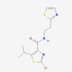molecular formula C12H14BrN3OS2 B11138954 2-bromo-5-isopropyl-N-[2-(1,3-thiazol-2-yl)ethyl]-1,3-thiazole-4-carboxamide 