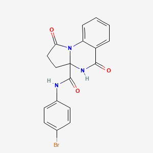 molecular formula C18H14BrN3O3 B11139083 N-(4-bromophenyl)-5-hydroxy-1-oxo-2,3-dihydropyrrolo[1,2-a]quinazoline-3a(1H)-carboxamide 