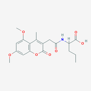 molecular formula C19H23NO7 B11139086 N-[(5,7-dimethoxy-4-methyl-2-oxo-2H-chromen-3-yl)acetyl]norvaline 