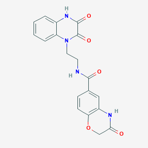 molecular formula C19H16N4O5 B11139192 N-[2-(2,3-dioxo-3,4-dihydroquinoxalin-1(2H)-yl)ethyl]-3-hydroxy-2H-1,4-benzoxazine-6-carboxamide 