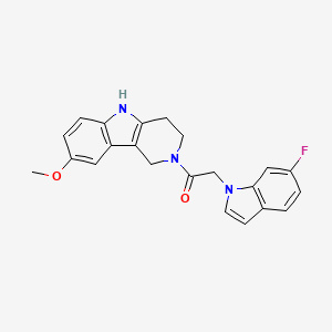 molecular formula C22H20FN3O2 B11139274 2-(6-fluoro-1H-indol-1-yl)-1-(8-methoxy-1,3,4,5-tetrahydro-2H-pyrido[4,3-b]indol-2-yl)ethanone 