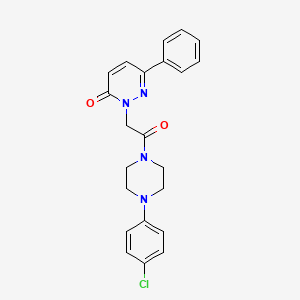 molecular formula C22H21ClN4O2 B11139281 2-(2-(4-(4-chlorophenyl)piperazin-1-yl)-2-oxoethyl)-6-phenylpyridazin-3(2H)-one 