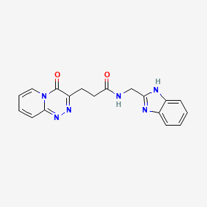 molecular formula C18H16N6O2 B11139301 N-(1H-1,3-benzimidazol-2-ylmethyl)-3-(4-oxo-4H-pyrido[2,1-c][1,2,4]triazin-3-yl)propanamide 