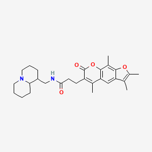molecular formula C28H36N2O4 B11139370 N-(octahydro-2H-quinolizin-1-ylmethyl)-3-(2,3,5,9-tetramethyl-7-oxo-7H-furo[3,2-g]chromen-6-yl)propanamide 