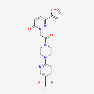 molecular formula C20H18F3N5O3 B11139376 6-(2-furyl)-2-(2-oxo-2-{4-[5-(trifluoromethyl)-2-pyridyl]piperazino}ethyl)-3(2H)-pyridazinone 