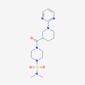 molecular formula C16H26N6O3S B11139402 N,N-dimethyl-4-{[1-(2-pyrimidinyl)-3-piperidyl]carbonyl}tetrahydro-1(2H)-pyrazinesulfonamide 