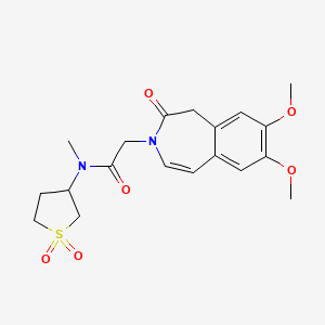 molecular formula C19H24N2O6S B11139416 2-(7,8-dimethoxy-2-oxo-1H-benzo[d]azepin-3(2H)-yl)-N-(1,1-dioxidotetrahydrothiophen-3-yl)-N-methylacetamide 