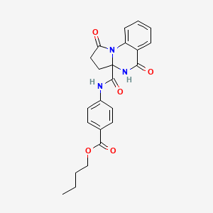 molecular formula C23H23N3O5 B11139450 Benzoic acid, 4-[[(2,3,4,5-tetrahydro-1,5-dioxopyrrolo[1,2-a]quinazolin-3a(1H)-yl)carbonyl]amino]-, butyl ester CAS No. 1236256-45-3