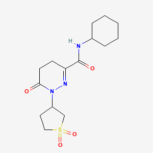 molecular formula C15H23N3O4S B11139465 N-cyclohexyl-1-(1,1-dioxidotetrahydrothiophen-3-yl)-6-oxo-1,4,5,6-tetrahydropyridazine-3-carboxamide 