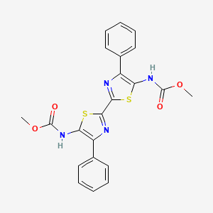 molecular formula C22H18N4O4S2 B11139546 methyl N-(2-{5-[(methoxycarbonyl)amino]-4-phenyl-1,3-thiazol-2-yl}-4-phenyl-1,3-thiazol-5-yl)carbamate 