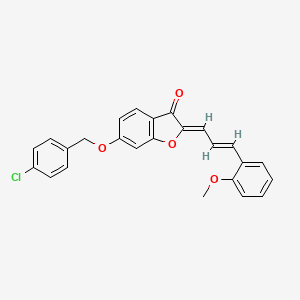molecular formula C25H19ClO4 B11139549 (2Z)-6-[(4-chlorobenzyl)oxy]-2-[(2E)-3-(2-methoxyphenyl)prop-2-en-1-ylidene]-1-benzofuran-3(2H)-one 