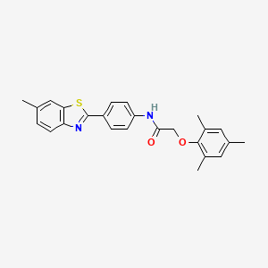 molecular formula C25H24N2O2S B11139562 N-[4-(6-methyl-1,3-benzothiazol-2-yl)phenyl]-2-(2,4,6-trimethylphenoxy)acetamide 