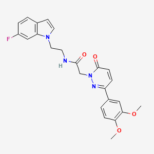 molecular formula C24H23FN4O4 B11139575 2-[3-(3,4-dimethoxyphenyl)-6-oxo-1(6H)-pyridazinyl]-N-[2-(6-fluoro-1H-indol-1-yl)ethyl]acetamide 