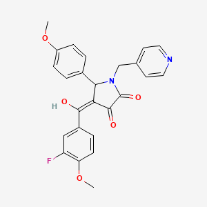 molecular formula C25H21FN2O5 B11139719 4-(3-Fluoro-4-methoxybenzoyl)-3-hydroxy-5-(4-methoxyphenyl)-1-(4-pyridinylmethyl)-1,5-dihydro-2H-pyrrol-2-one CAS No. 618074-45-6
