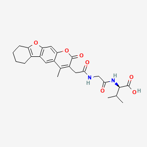 molecular formula C25H28N2O7 B11139776 N-[(4-methyl-2-oxo-6,7,8,9-tetrahydro-2H-[1]benzofuro[3,2-g]chromen-3-yl)acetyl]glycyl-D-valine 