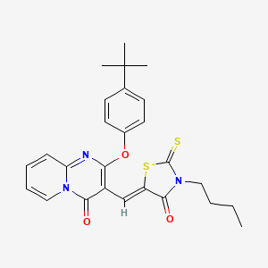 molecular formula C26H27N3O3S2 B11139906 3-[(Z)-(3-butyl-4-oxo-2-thioxo-1,3-thiazolidin-5-ylidene)methyl]-2-(4-tert-butylphenoxy)-4H-pyrido[1,2-a]pyrimidin-4-one 