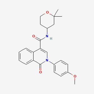 molecular formula C24H26N2O4 B11139913 N-(2,2-dimethyltetrahydro-2H-pyran-4-yl)-2-(4-methoxyphenyl)-1-oxo-1,2-dihydroisoquinoline-4-carboxamide 