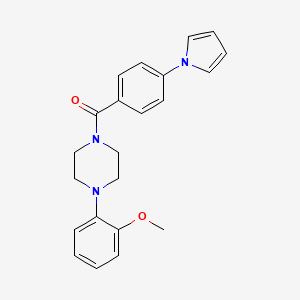molecular formula C22H23N3O2 B11139929 1-(2-methoxyphenyl)-4-[4-(1H-pyrrol-1-yl)benzoyl]piperazine 