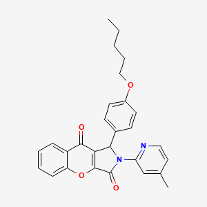 molecular formula C28H26N2O4 B11139935 2-(4-Methylpyridin-2-yl)-1-[4-(pentyloxy)phenyl]-1,2-dihydrochromeno[2,3-c]pyrrole-3,9-dione 