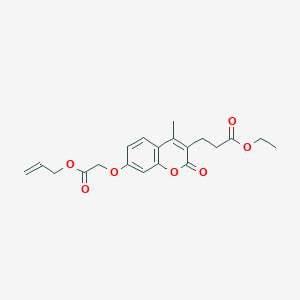 molecular formula C20H22O7 B11140095 ethyl 3-{7-[2-(allyloxy)-2-oxoethoxy]-4-methyl-2-oxo-2H-chromen-3-yl}propanoate 